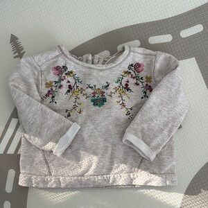 Next Gray Kids Sweatshirt with embroidery Floral Design